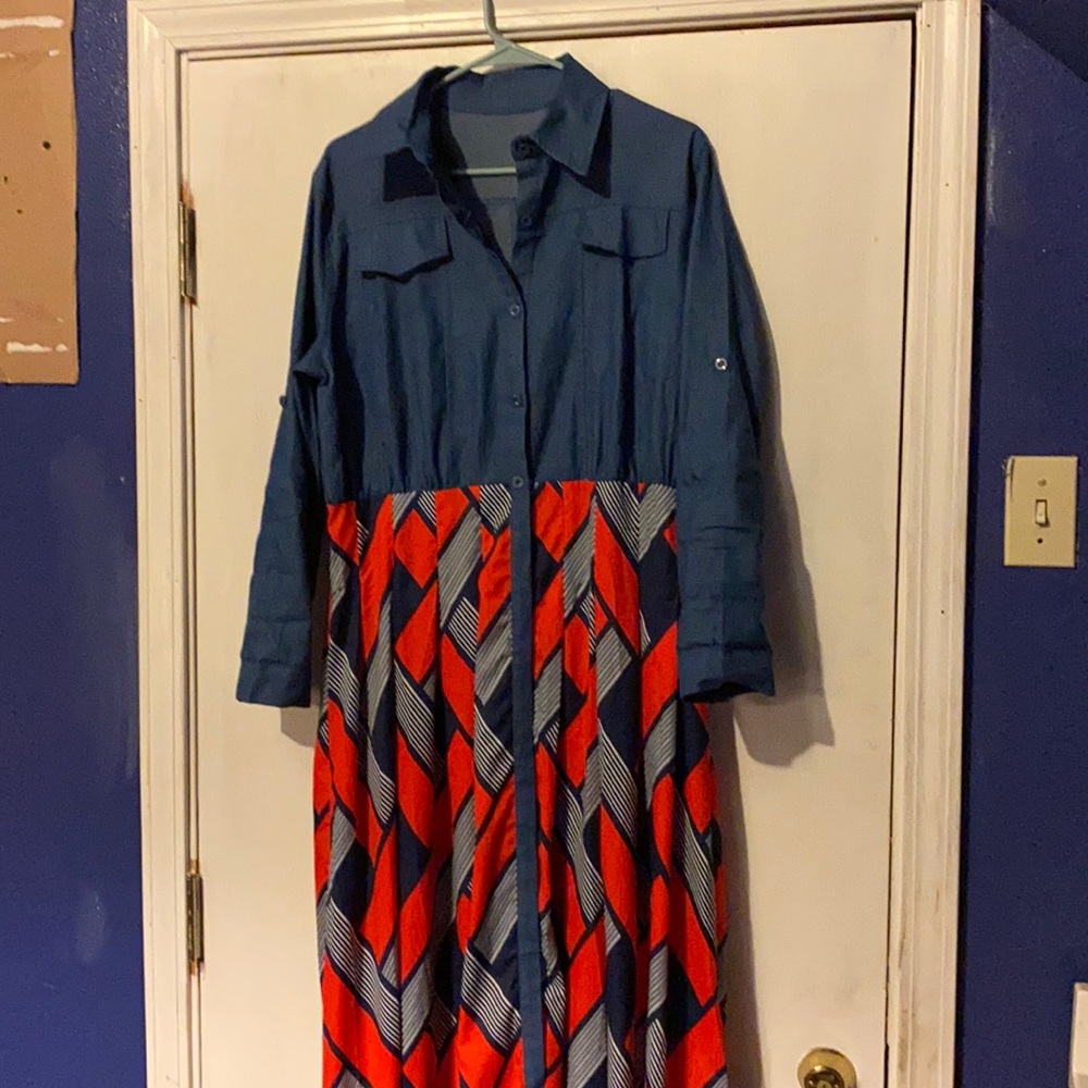 Maxi blue jean dress